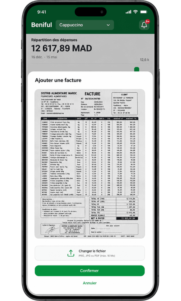 Scan de facture fournisseur avec Limoon